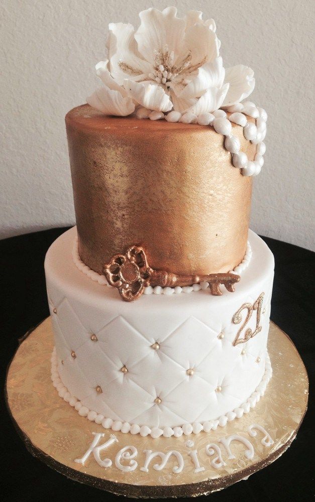 Elegant 21st Birthday Cake