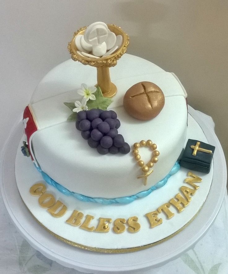 First Communion Cake with Grapes