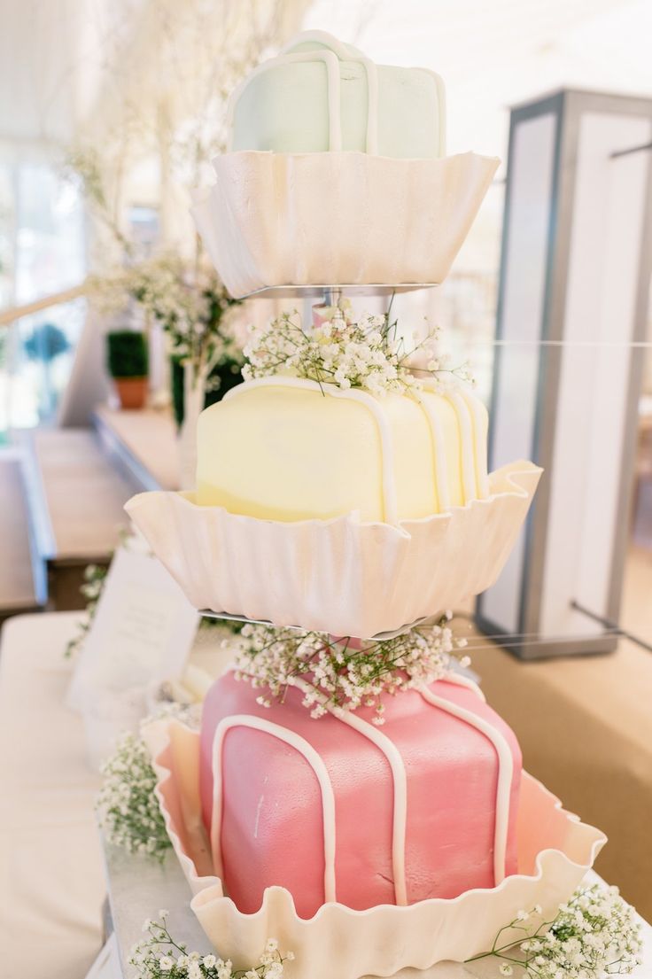 French Fancies Wedding Cake