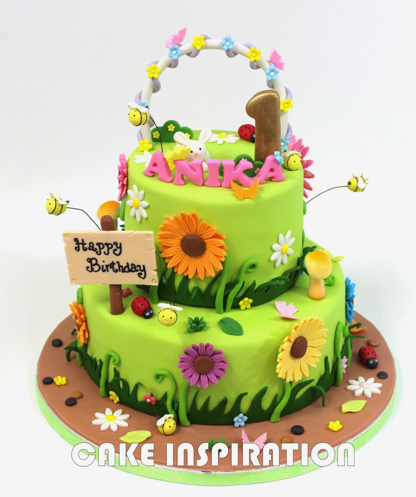 Garden Theme Birthday Cake