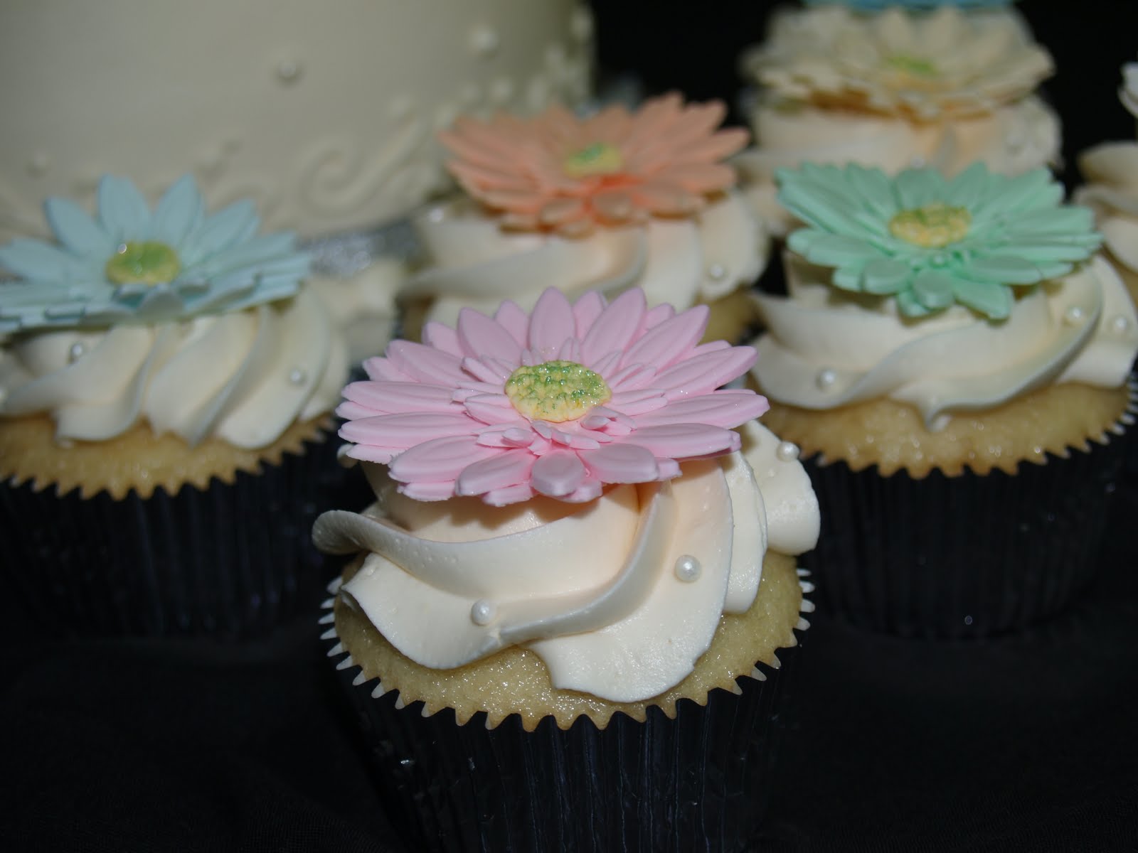 Gerber Daisy Cupcake Wedding Cake