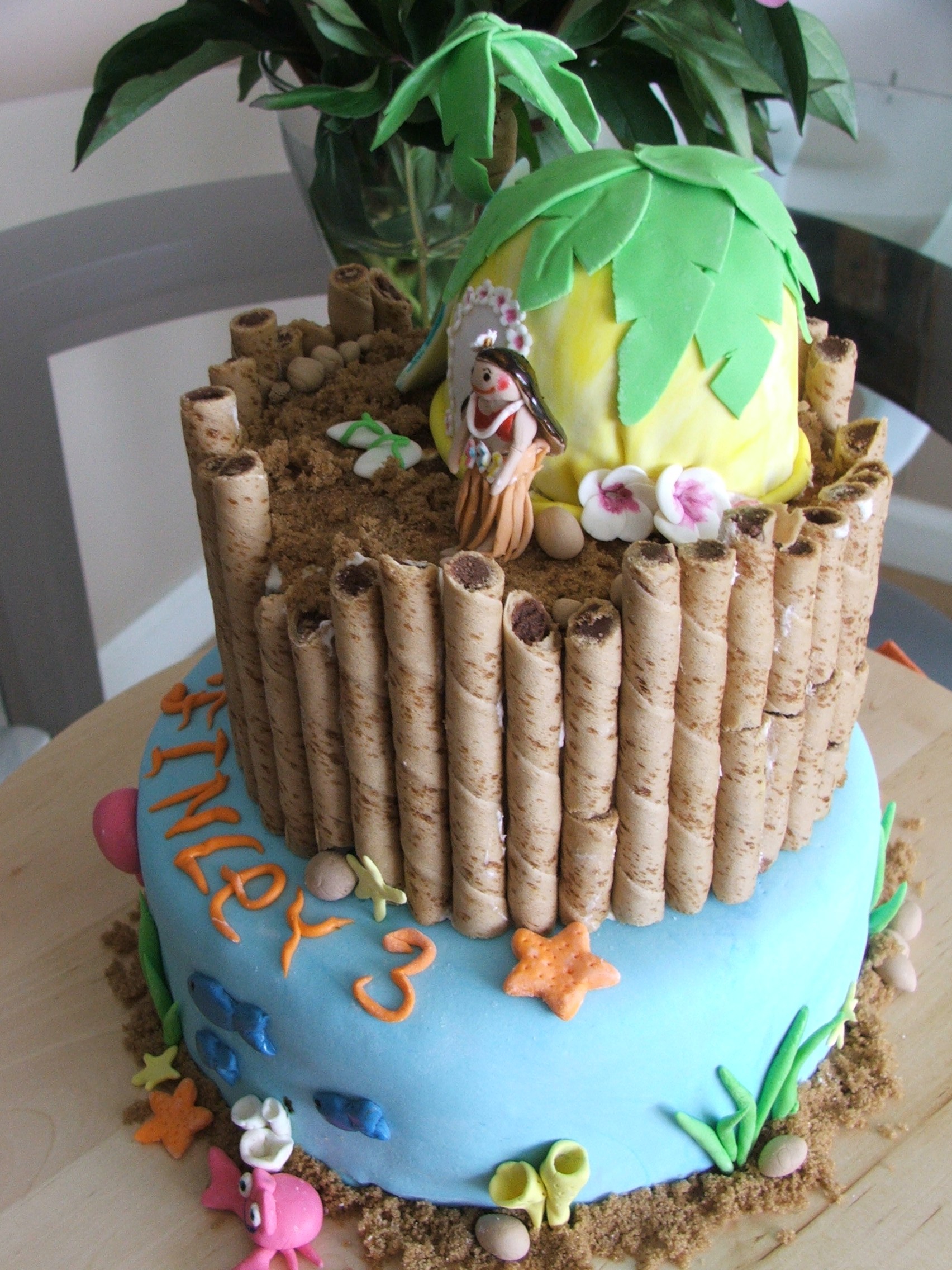 Hawaiian Party Birthday Cake