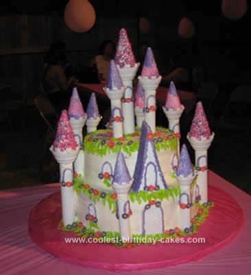 Homemade Princess Castle Birthday Cake