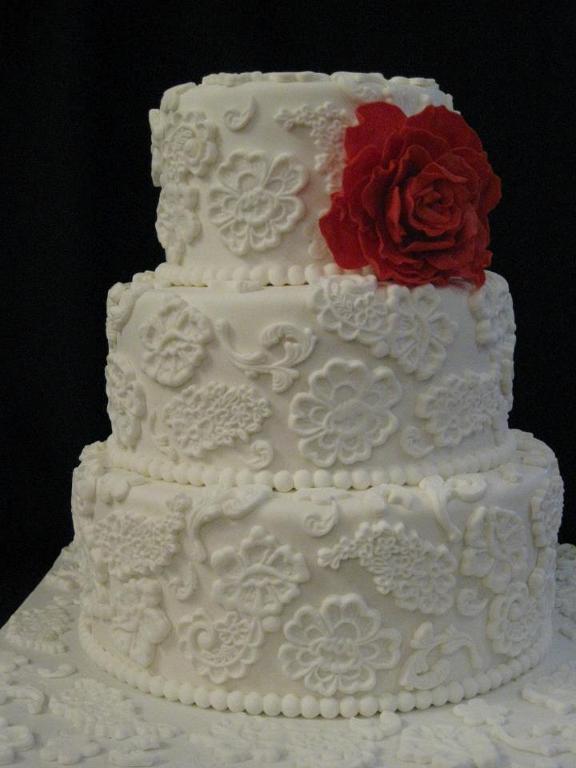 Lace Buttercream Wedding Cake