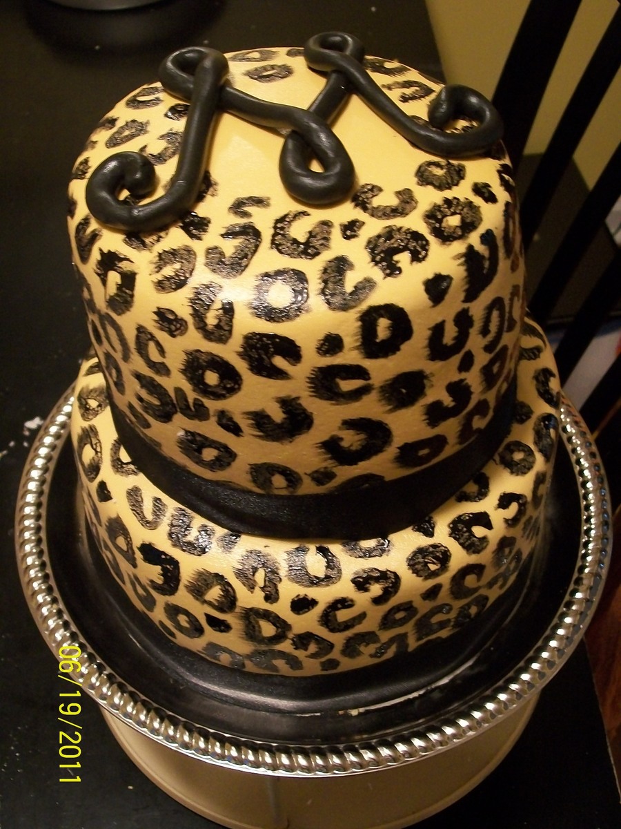 Leopard Print Birthday Cake