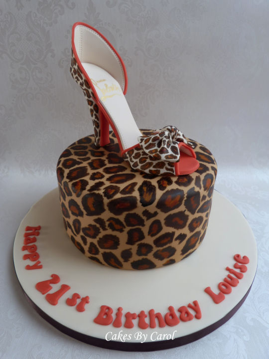 Leopard Print High Heel Shoe Cake