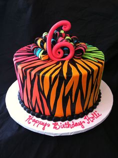 Multi Colored Zebra Print Cake