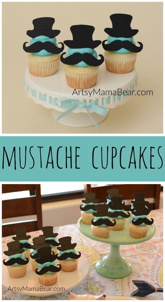 Mustache Baby Shower Cupcakes