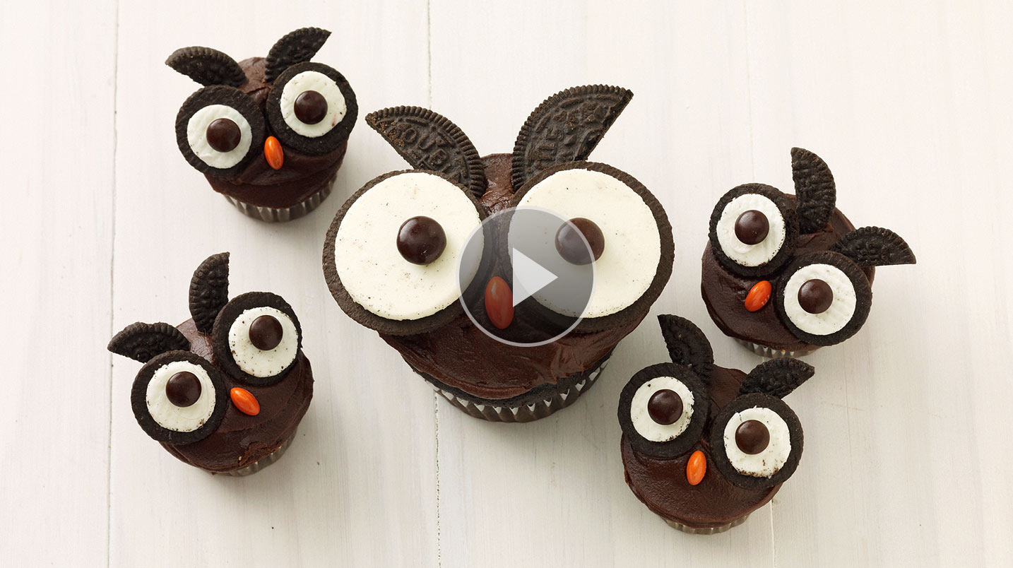 Owl Cupcakes with Oreos