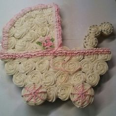 Pictures of Baby Carriage Cupcake Cake