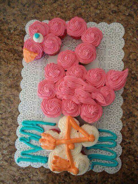 Pink Flamingo Pull Apart Cupcake Cake