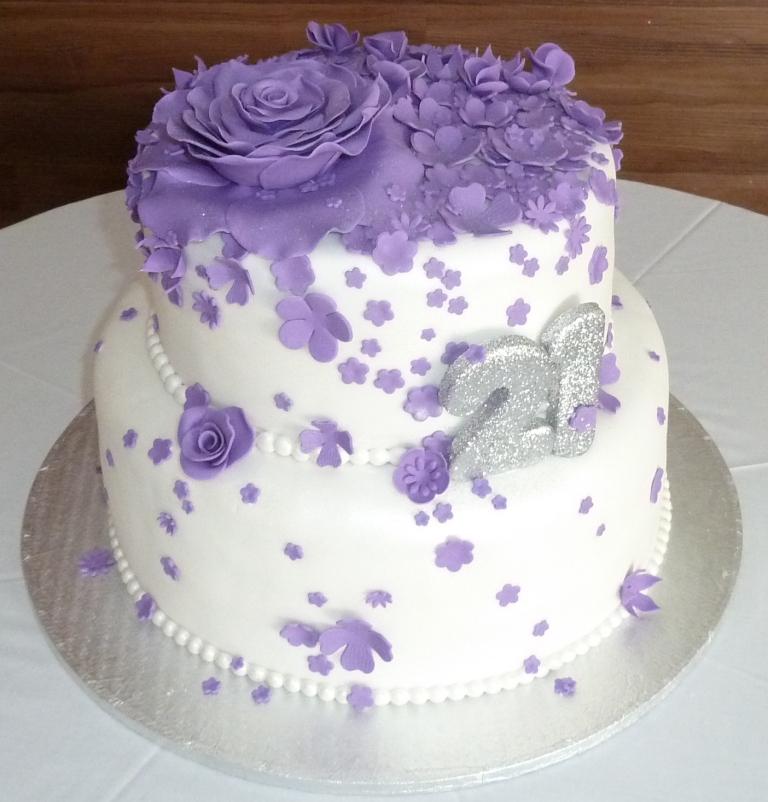 Purple 21st Birthday Cake