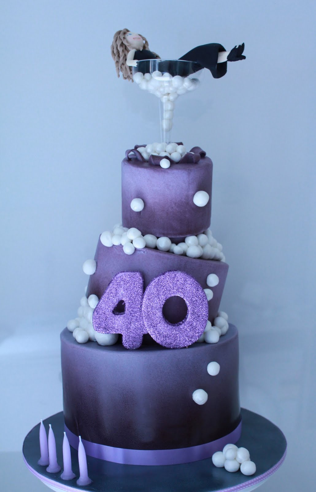 Purple 40th Birthday Cake