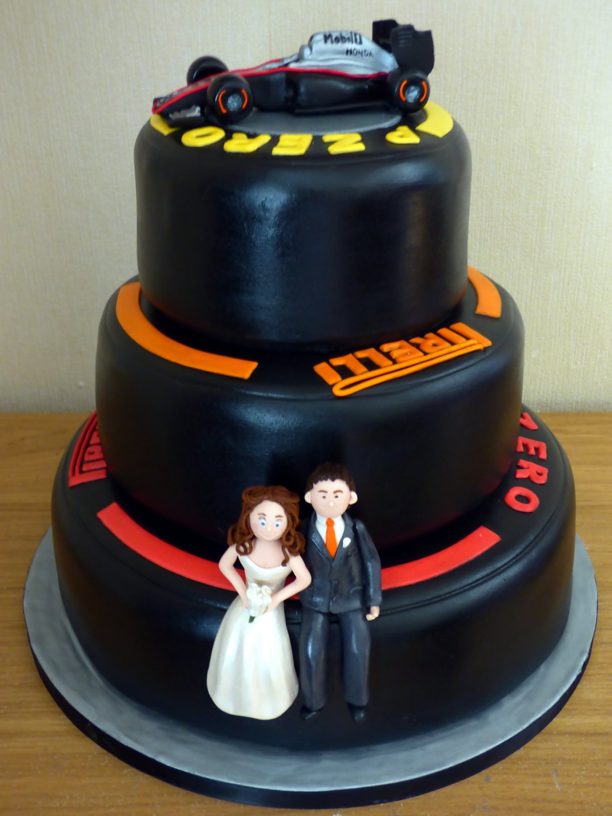 Race Car Themed Wedding Cake