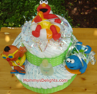 Sesame Street Baby Shower Diaper Cake