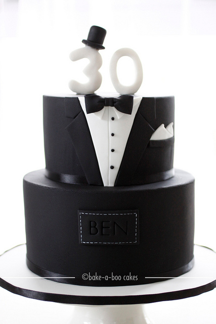 9 Photos of Tuxedo Themed Tiered Cakes