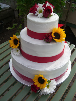 12 Sunflower Wedding Cakes And Roses Photo Roses And Sunflower