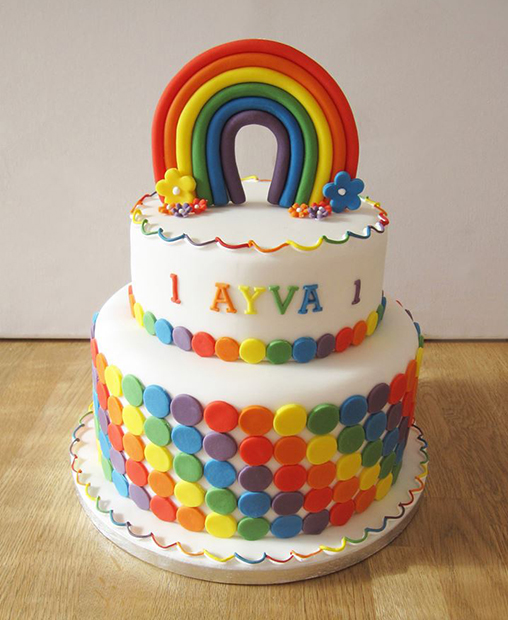 10 Two Tier Rainbow Cakes Photo - Rainbow Brite, 2 Tier Rainbow ...