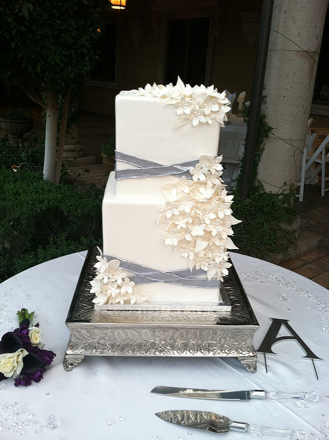 2 Tier Square Wedding Cake