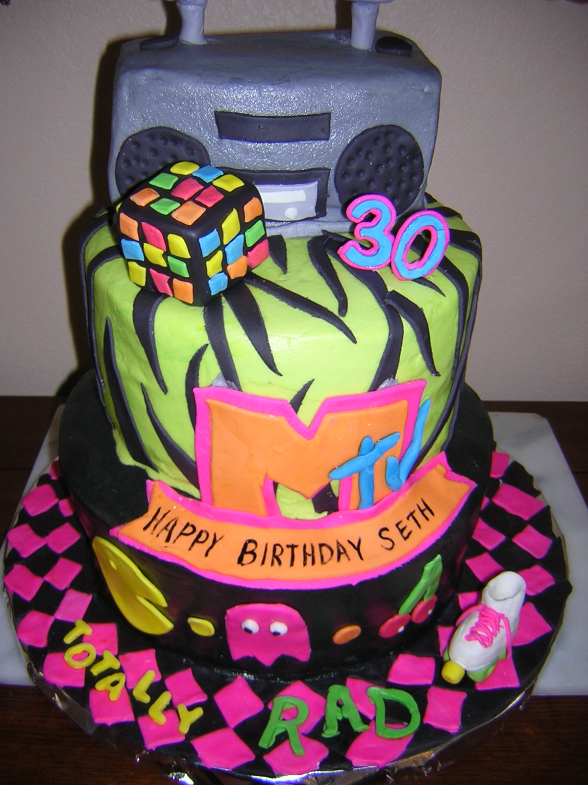 80s Theme Birthday Cake