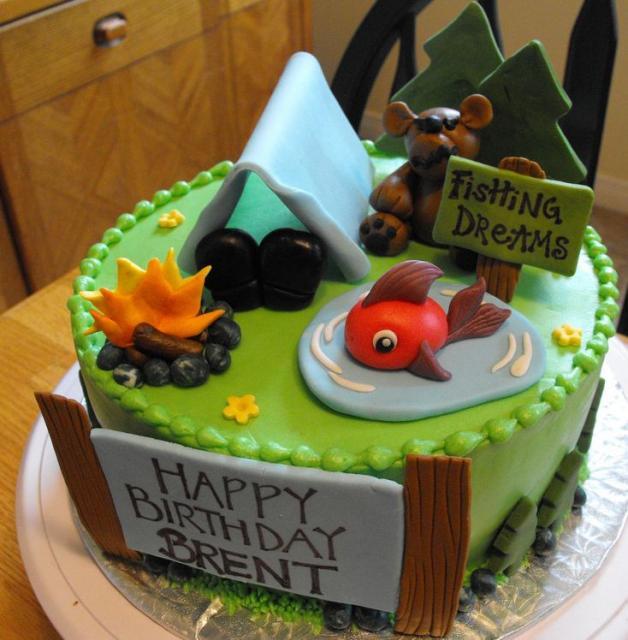 Camping Theme Birthday Cake