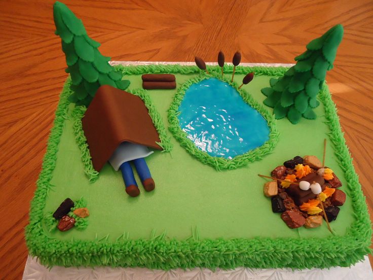 Camping Theme Cake