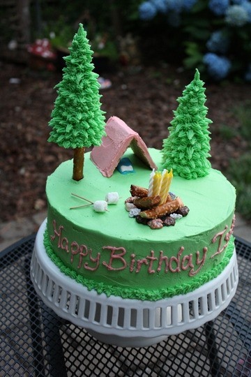 Camping Themed Birthday Cake