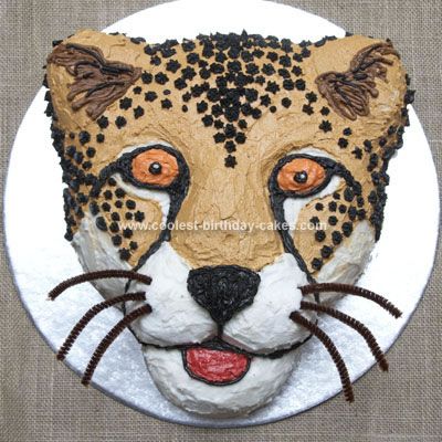 Cheetah Birthday Cake Face