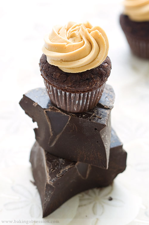 Chocolate Cupcakes with Caramel Frosting