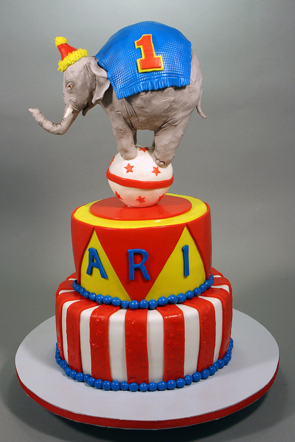 Circus Elephant Birthday Cake