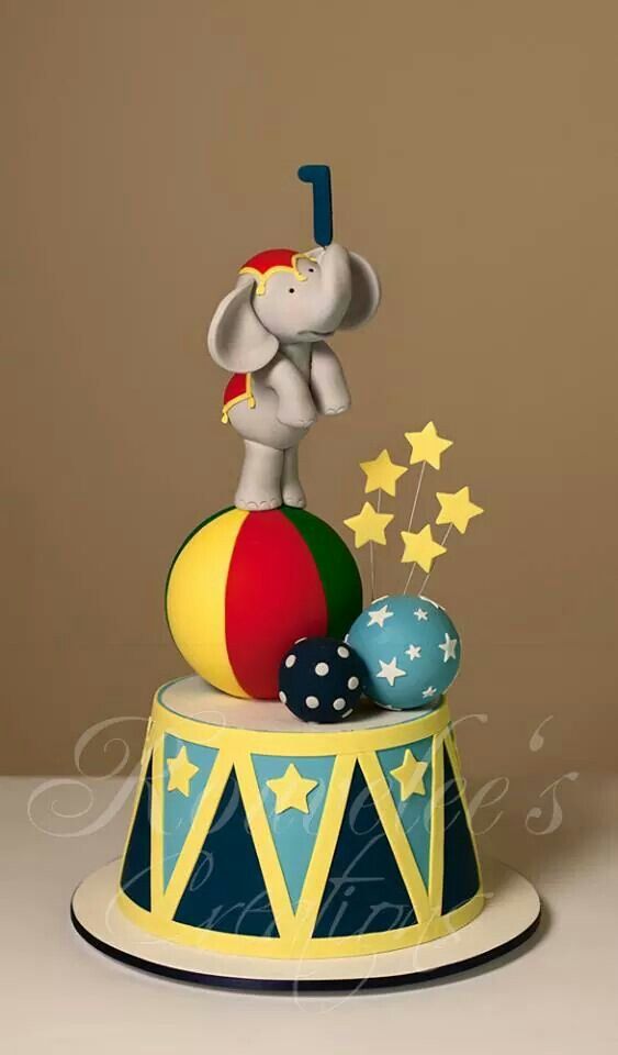 Circus Elephant Birthday Cake