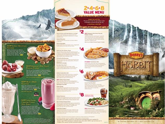 Denny's Hobbit Themed Menu