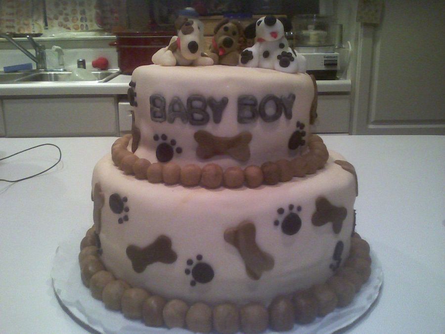 Dog Theme Baby Shower Cakes