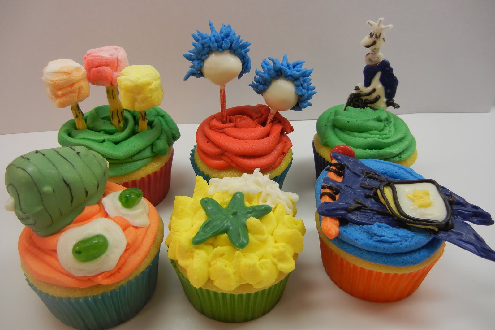 Dr. Seuss Birthday Cupcakes