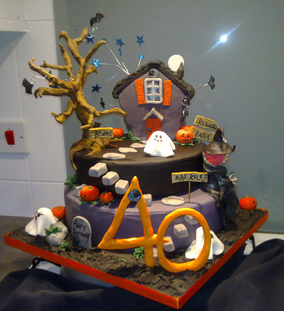 Halloween 40th Birthday Cake