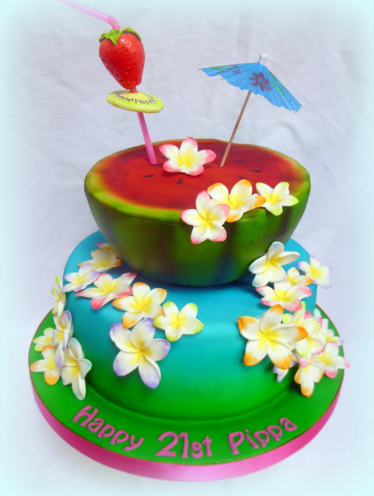 12 Photos of Hawaiian Themed Cakes 80 Birthday