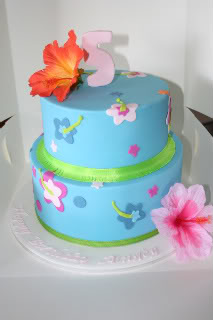 Hawaiian Themed Birthday Cake