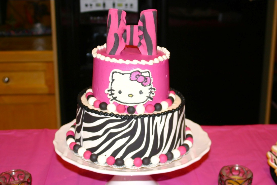 Hello Kitty Zebra Baby Shower Cake