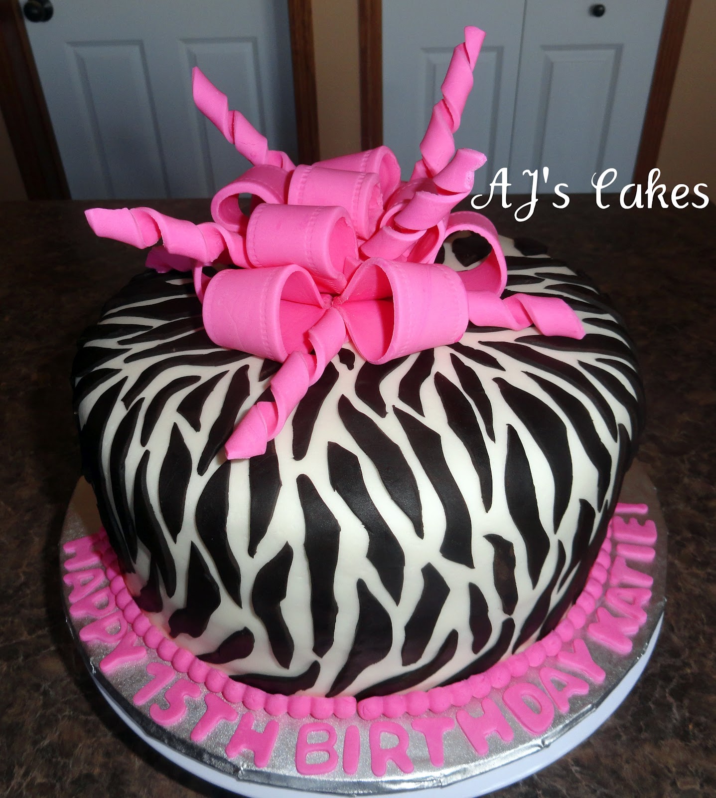 Pink and Black Zebra Cake