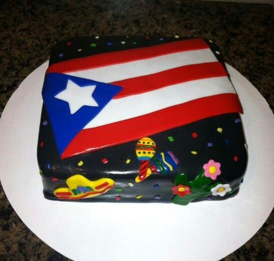 Puerto Rican Flag Cake