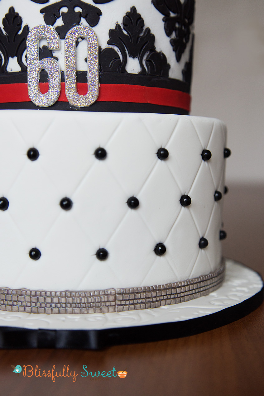 Red and Black 60th Birthday Cake