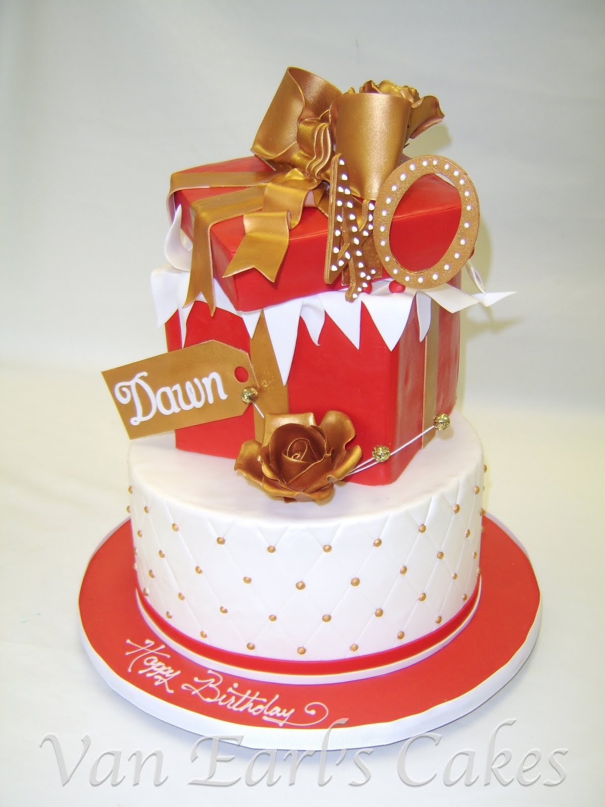 13 Photos of Red And Gold 40th Anniversary Cakes