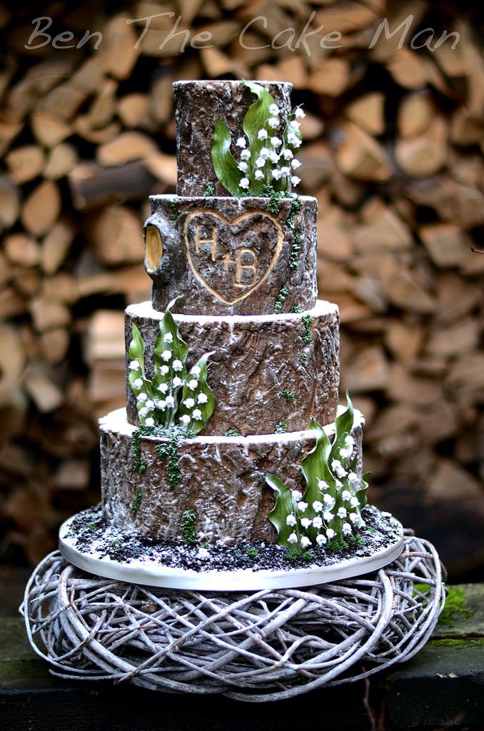 Rustic Winter Wedding Cake