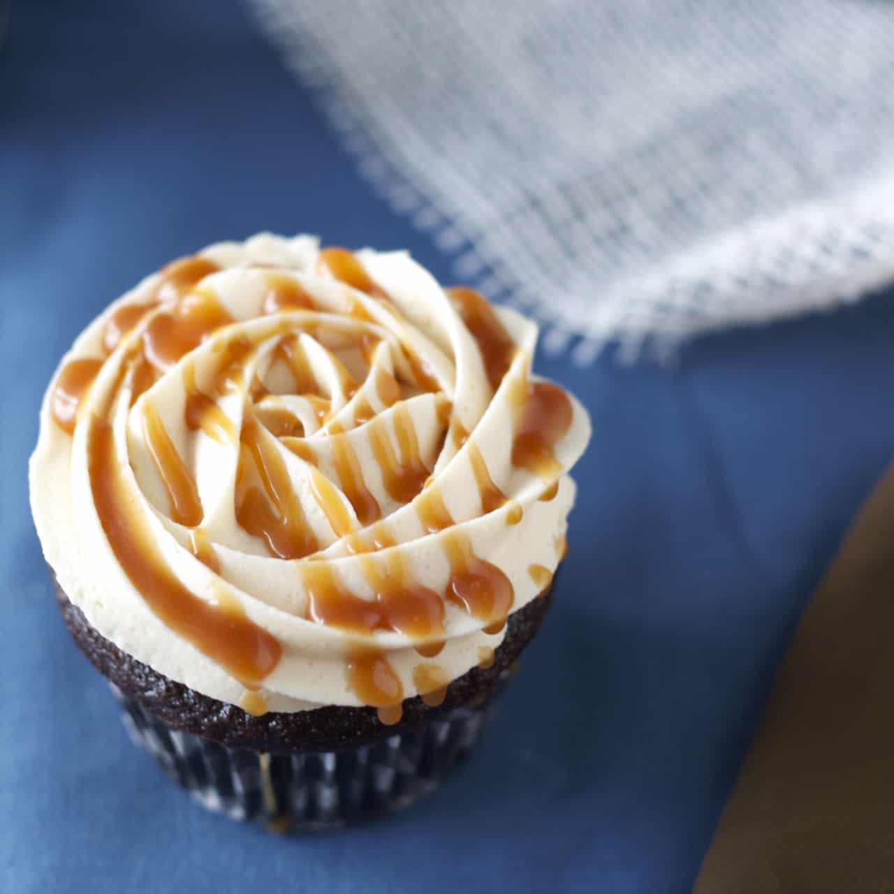 Salted Caramel Cupcakes with Chocolate Frosting