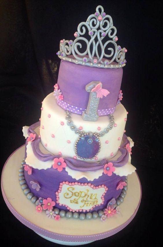 Sofia the First 3 Tier Birthday Cake