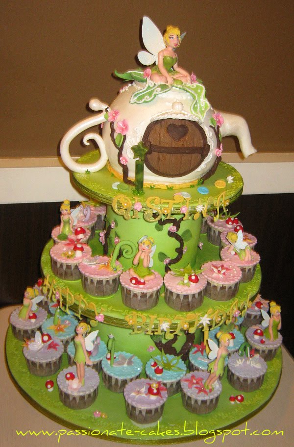 Tinkerbell Birthday Cake and Cupcakes