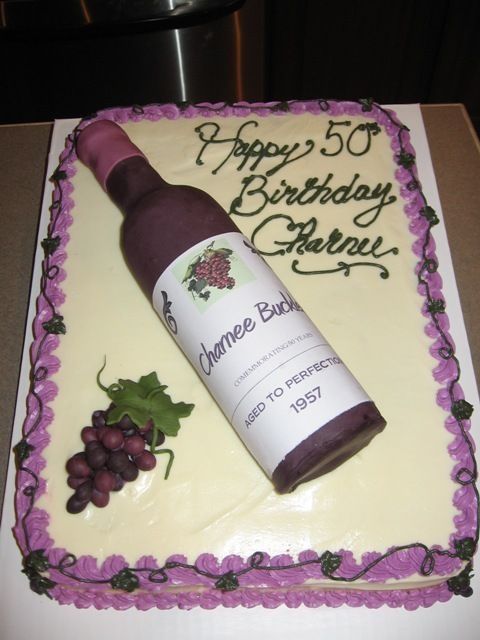 Wine Aged to Perfection Birthday Cake