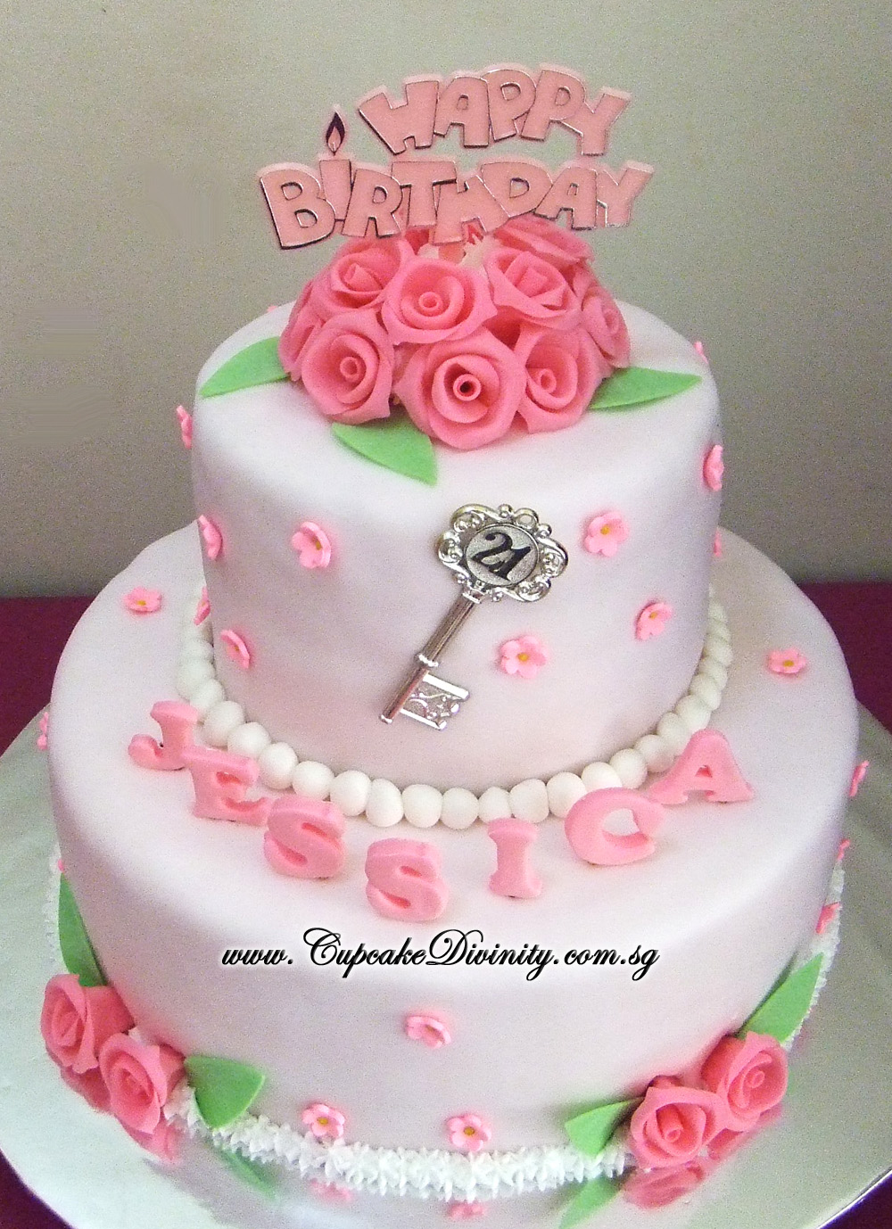 2 Tier Fondant Birthday Cake