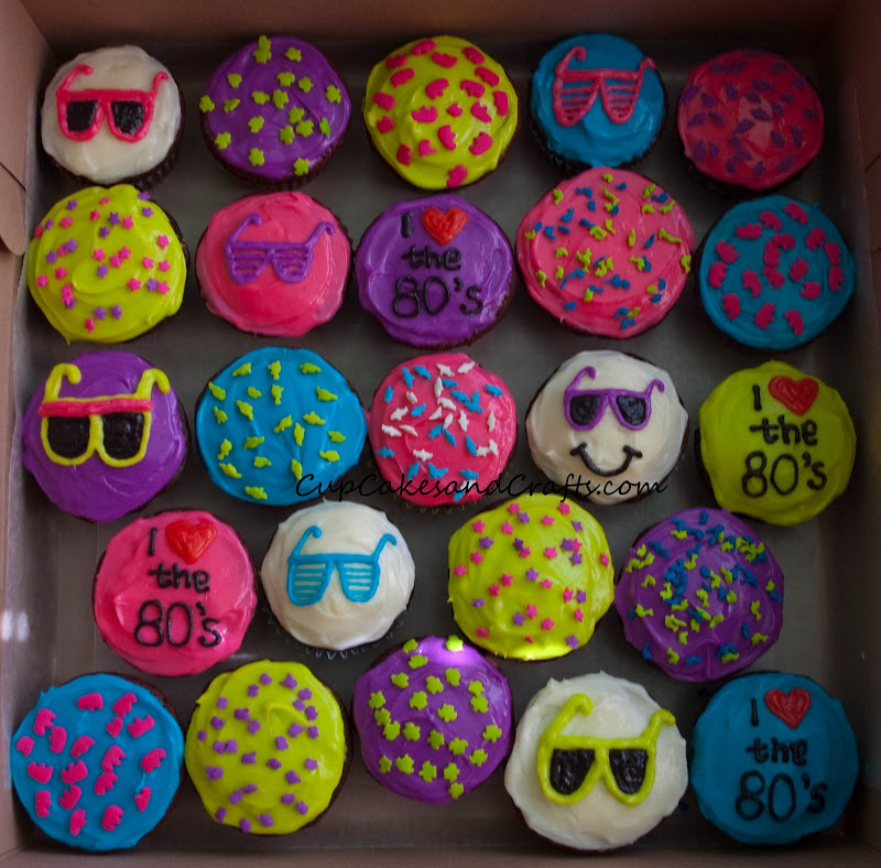 80s Theme Party Cupcakes