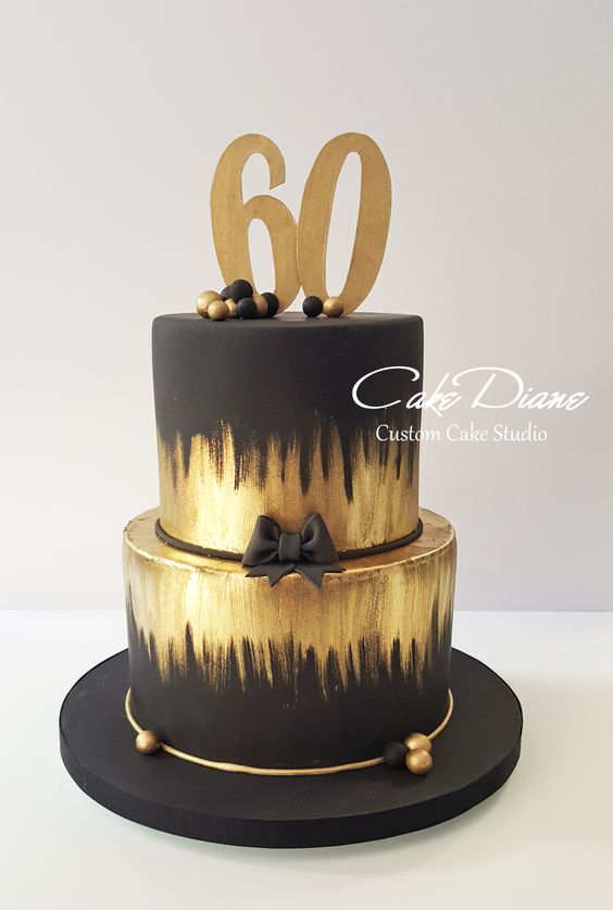 Black and Gold 60th Birthday Cakes